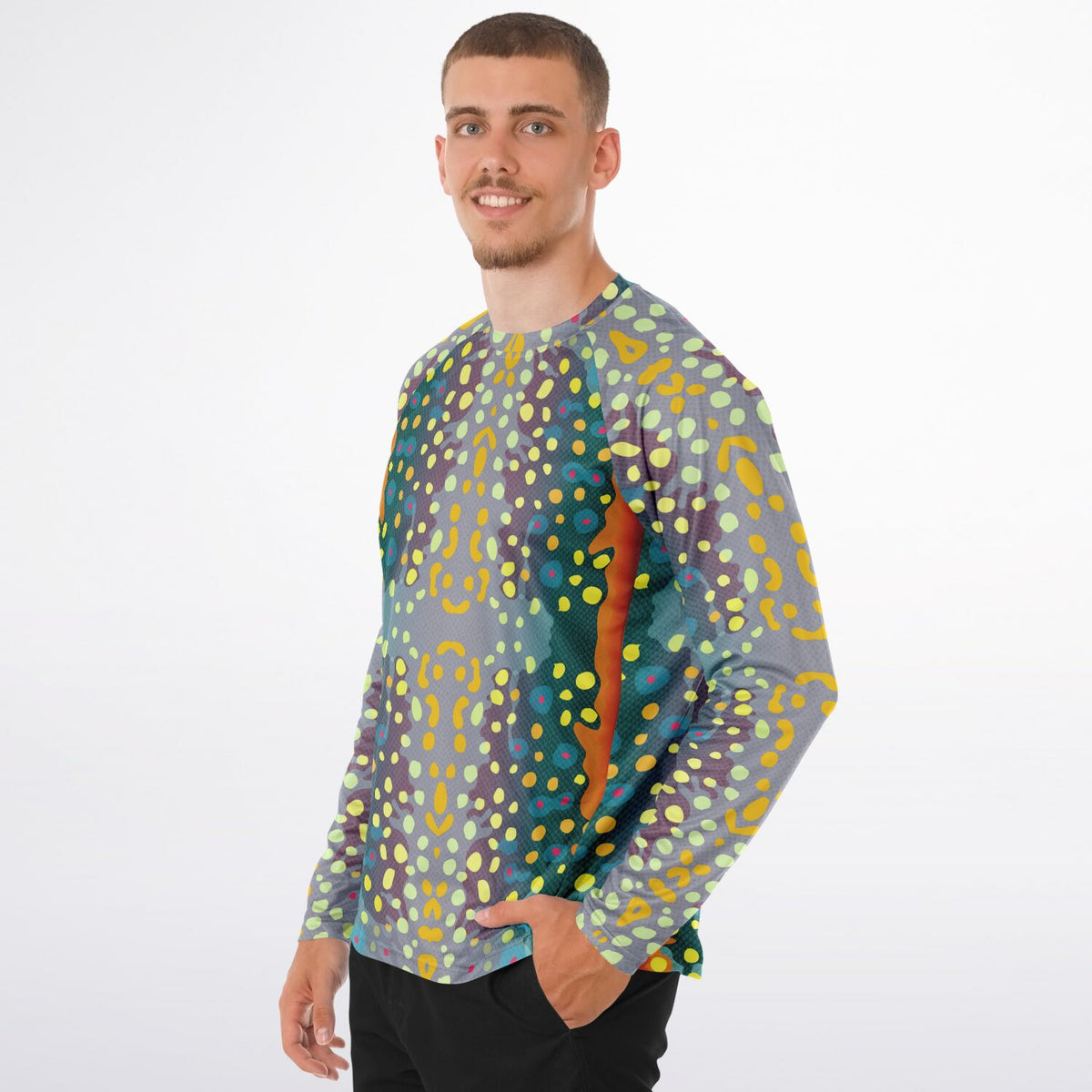 Men's Long Sleeve Performance Shirt - AOP