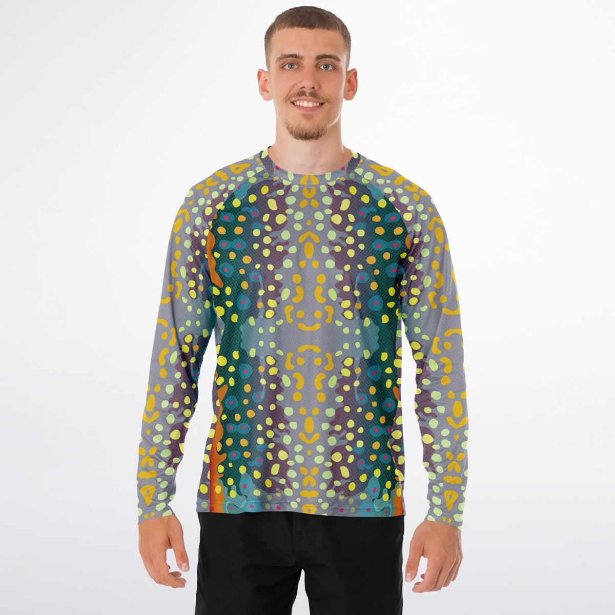 Men's Long Sleeve Performance Shirt - AOP