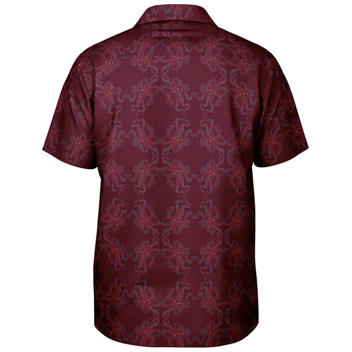 Spread Collar Short Sleeve Button-Down Shirt - AOP